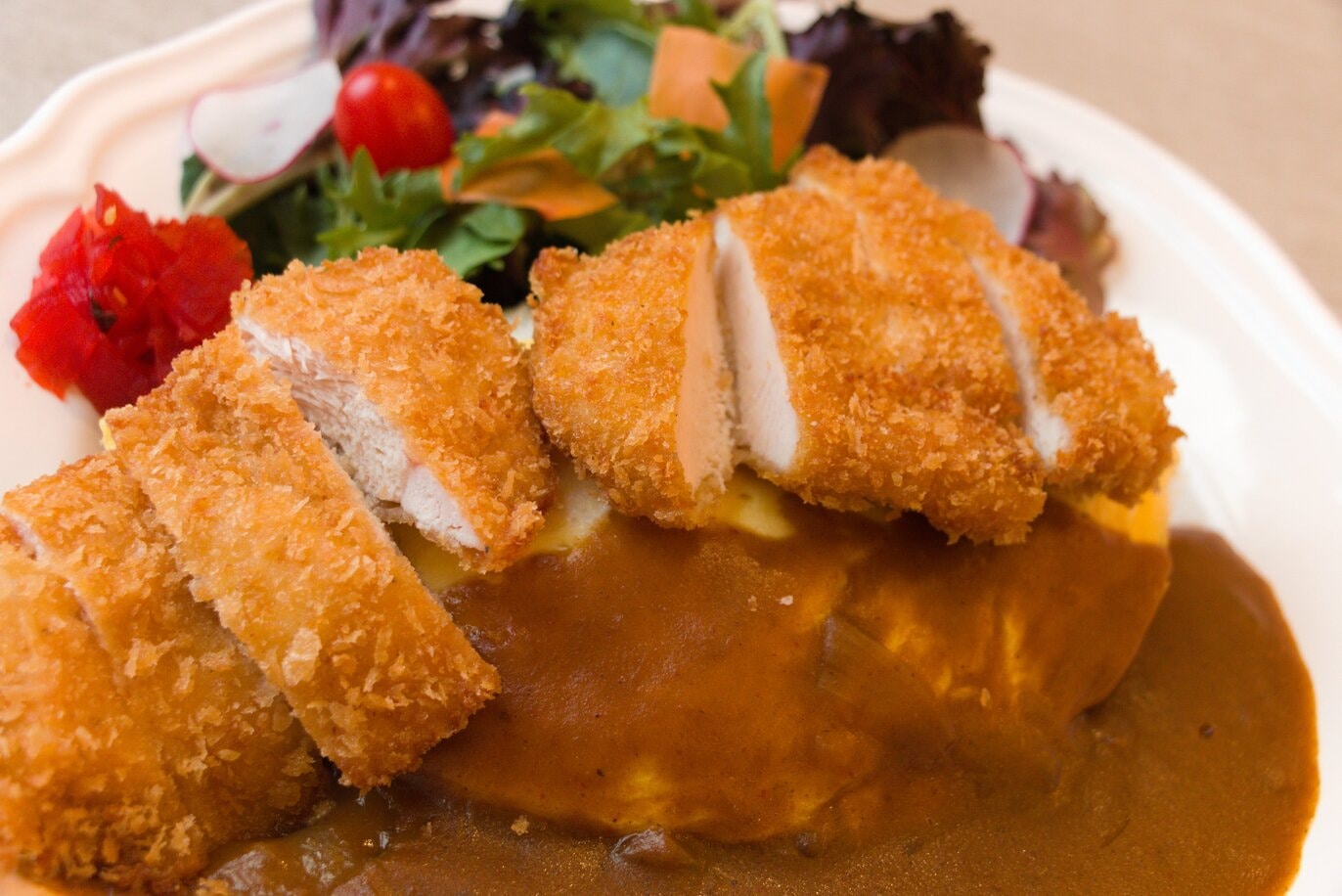 Japanese curry with chicken katsu & omlet