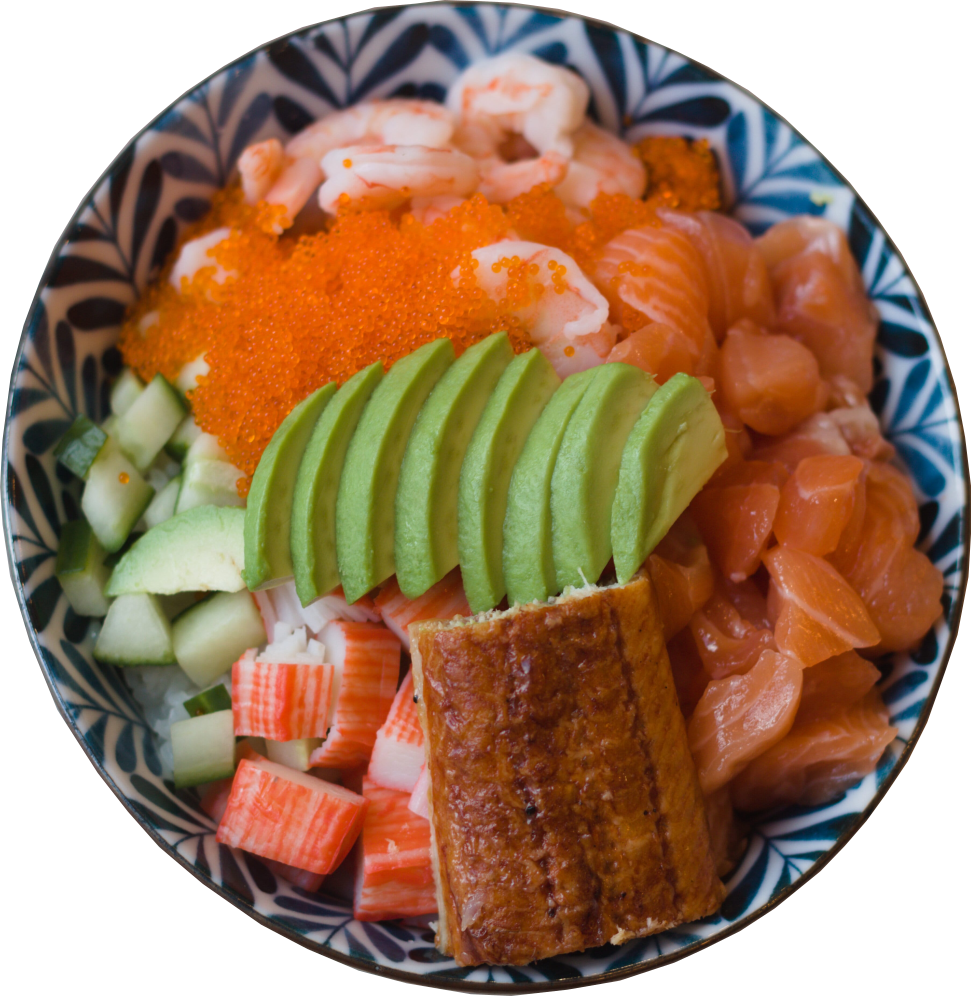 Poke style sashimi don