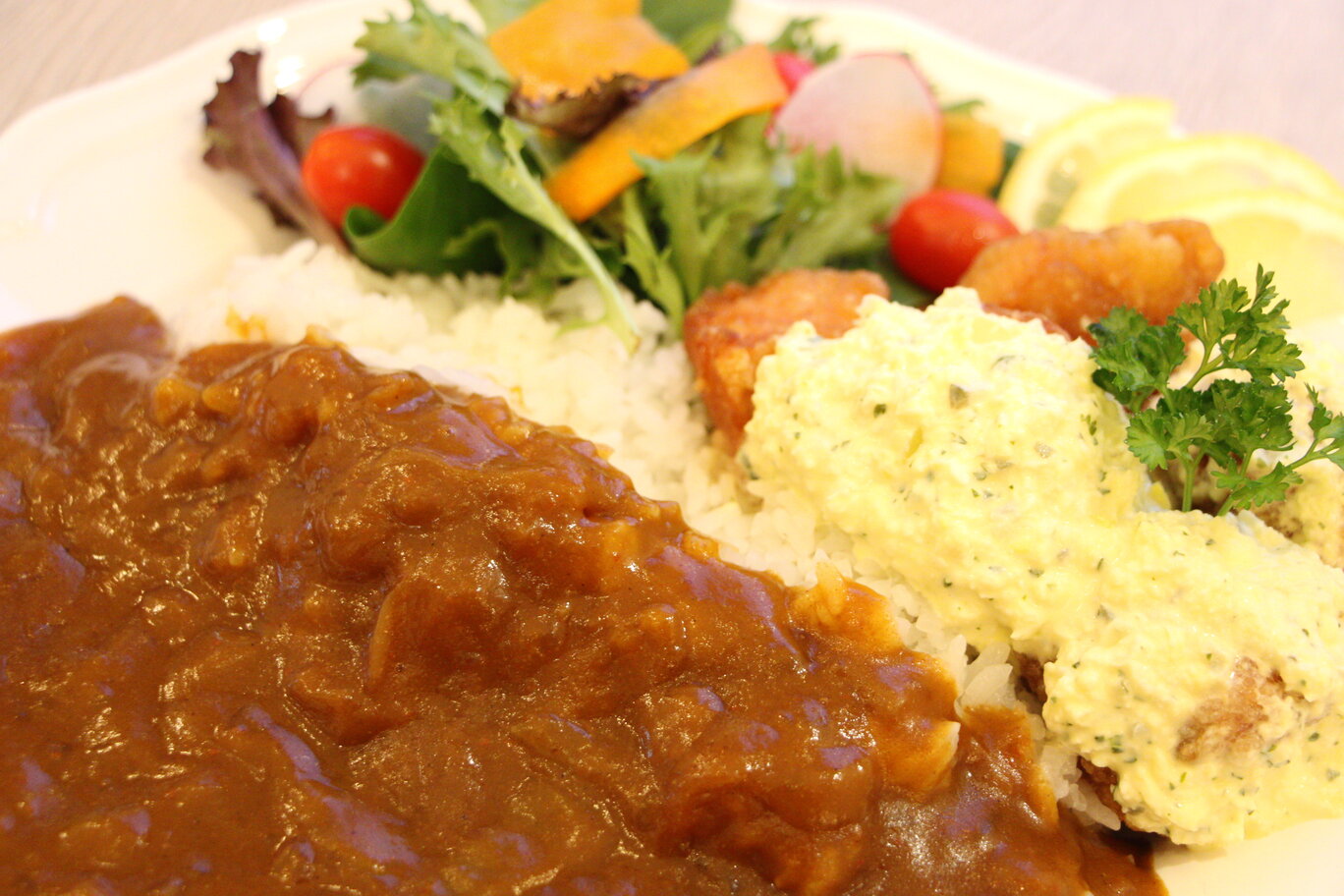 Japanese curry rice with chicken nanban